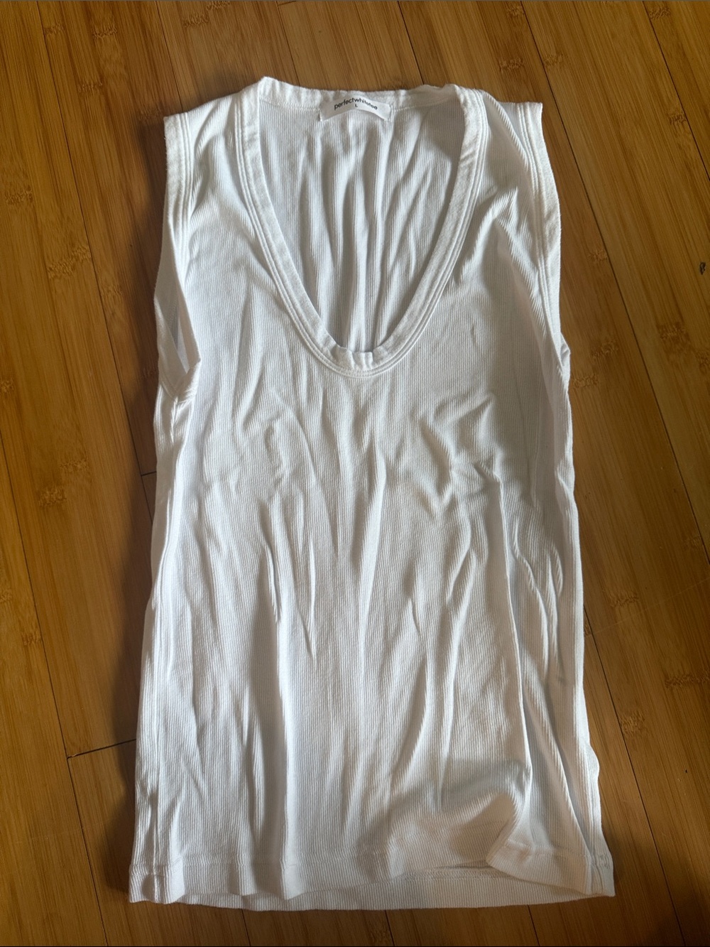 perfectwhitetee Women's White Scoop Neck Tank Top